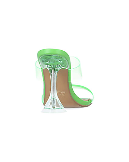 360 degree animation of product Green perspex heeled mules frame-10