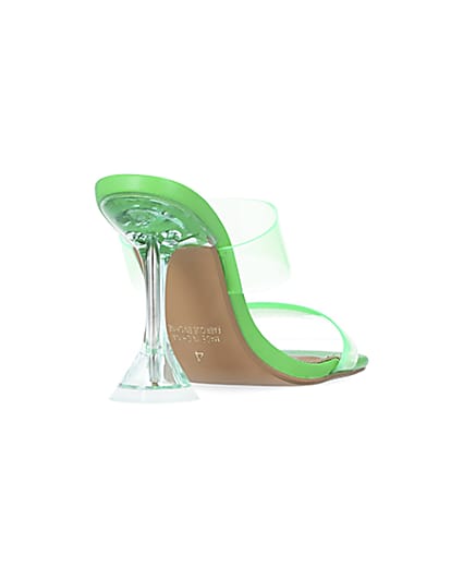 360 degree animation of product Green perspex heeled mules frame-11