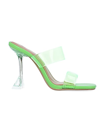 360 degree animation of product Green perspex heeled mules frame-16