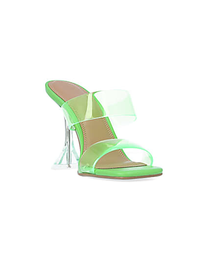 360 degree animation of product Green perspex heeled mules frame-19