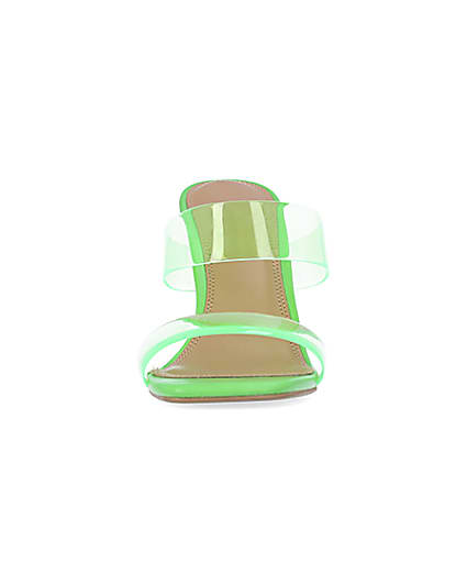 360 degree animation of product Green perspex heeled mules frame-21