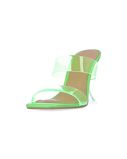 360 degree animation of product Green perspex heeled mules frame-23
