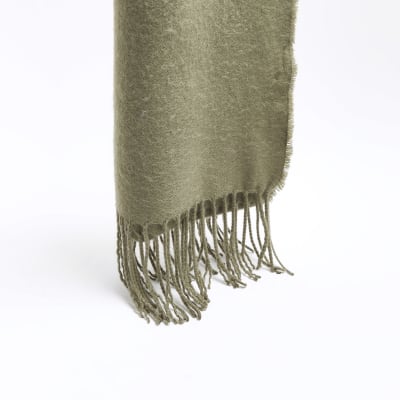 Green plain scarf River Island