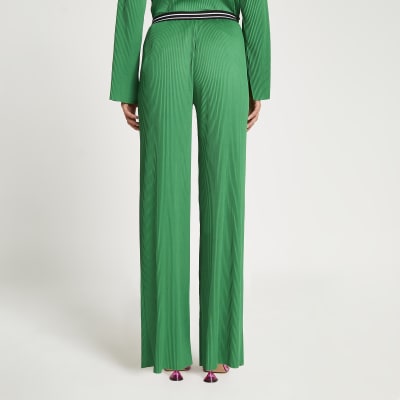 green plisse trousers