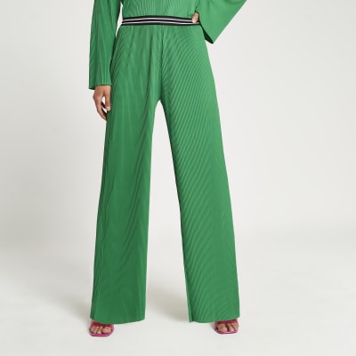 green plisse trousers