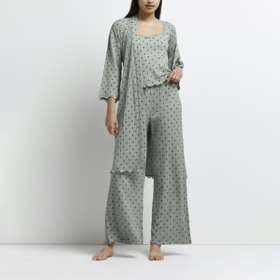 green polka dot trousers