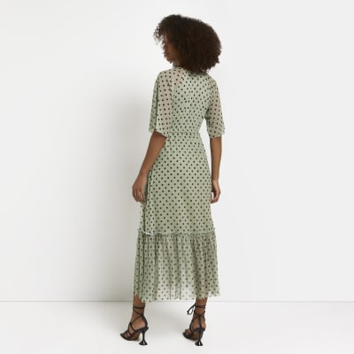 river island blue polka dot dress