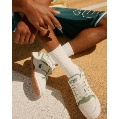 Green Pony Leather Lace Up Trainers