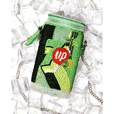 Green Premium 7up Beaded Can Shoulder Bag