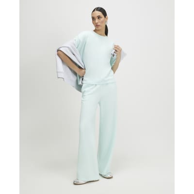 Green Premium Drawstring Wide Leg Joggers