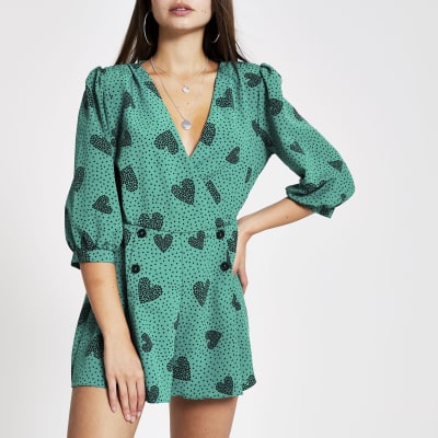 river island wrap playsuit