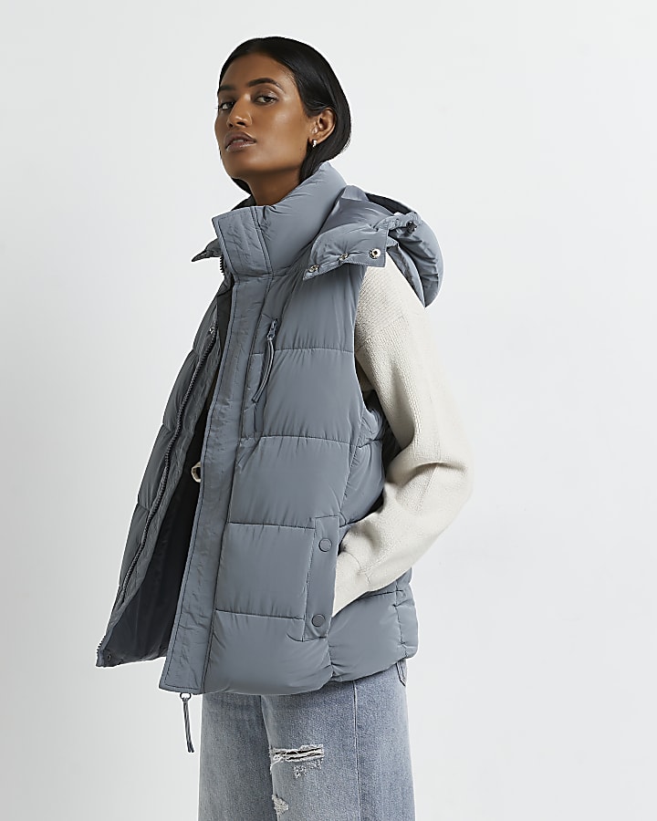 Green quilted puffer gilet