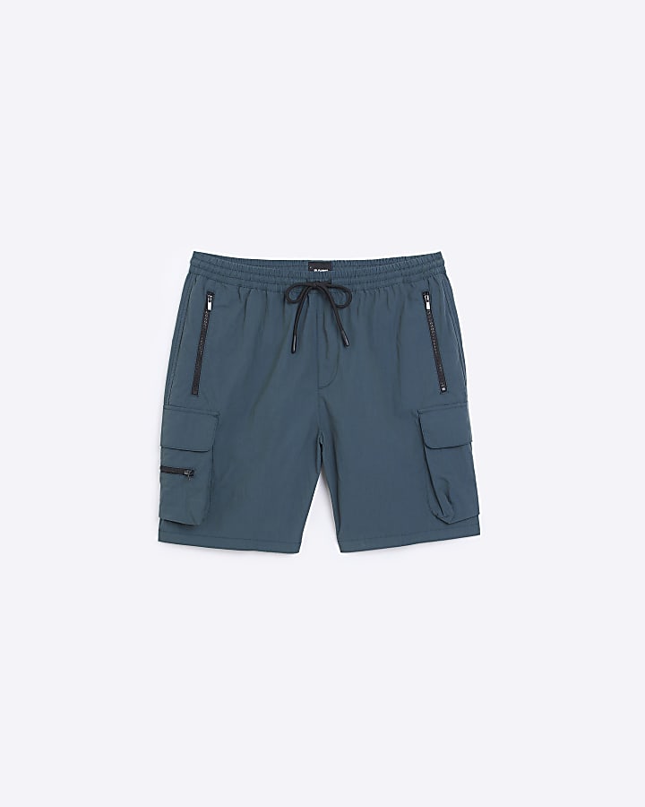 Green regular fit cargo shorts