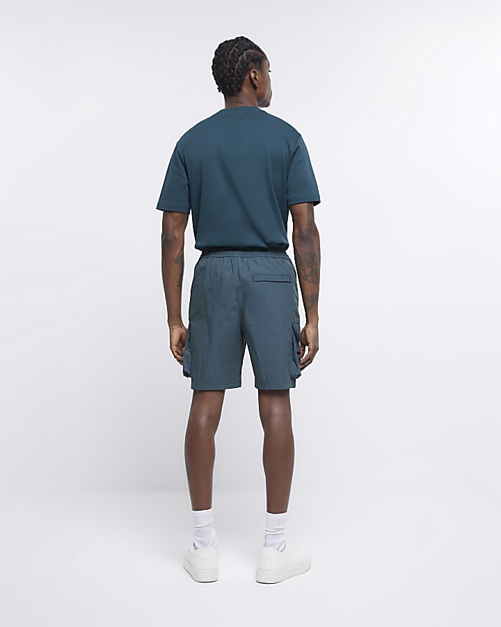 Green regular fit cargo shorts