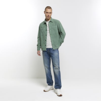 Green regular fit corduroy overshirt | River Island