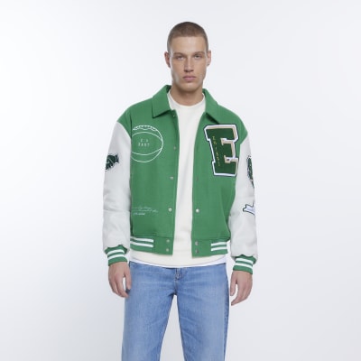 Green Terzini for Lardini short Varsity jacket