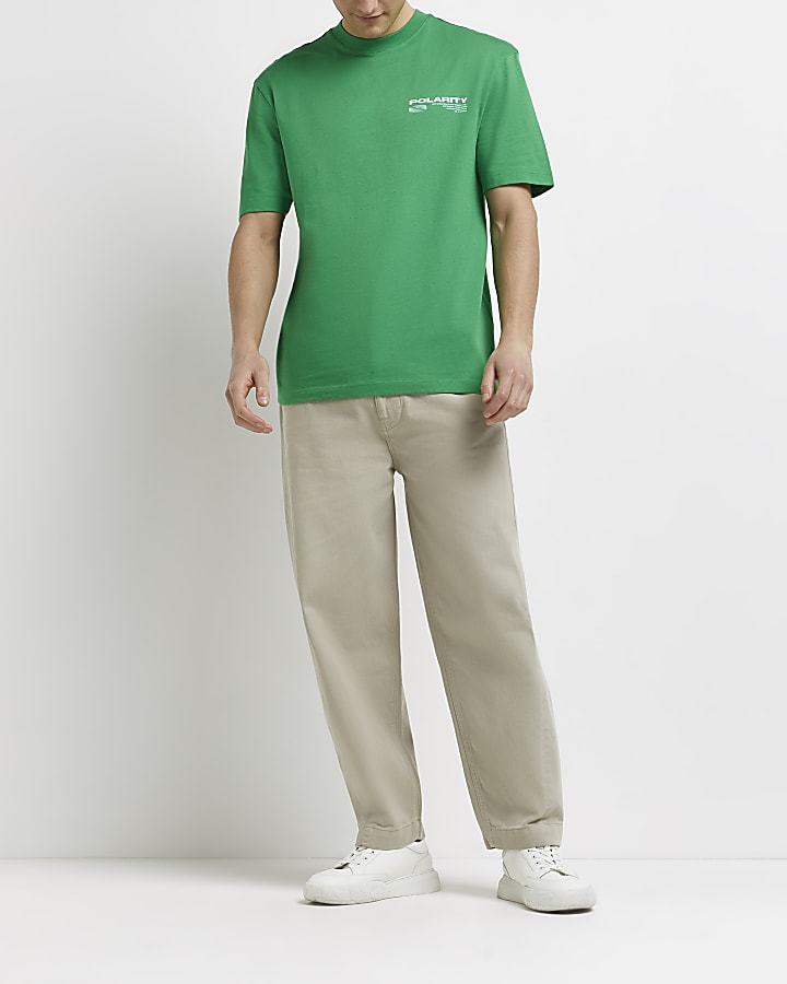 Green regular fit graphic t-shirt