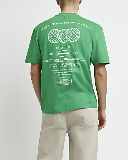 Green regular fit graphic t-shirt