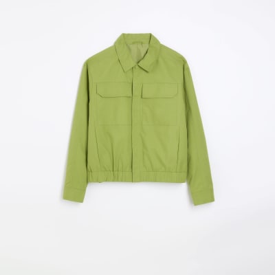Green regular fit Harrington jacket River Island