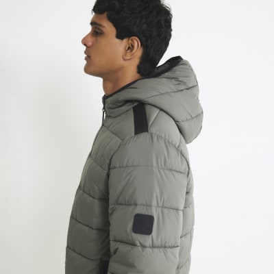 Green Regular Fit Hooded Puffer Jacket