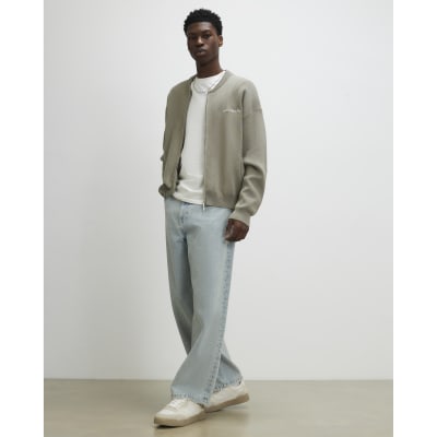 Green Regular Fit Knitted Bomber Jacket