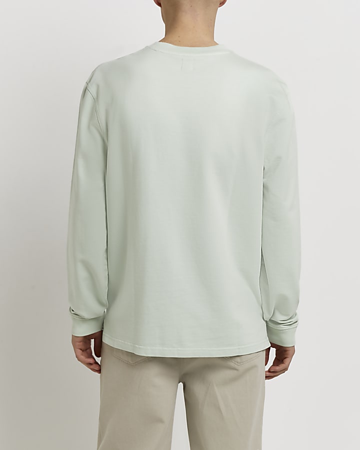 Green regular fit long sleeve t-shirt