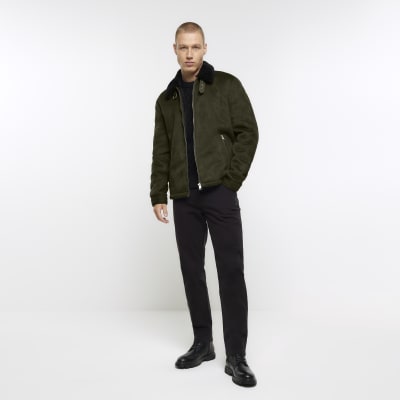 River island clearance shearling jacket mens