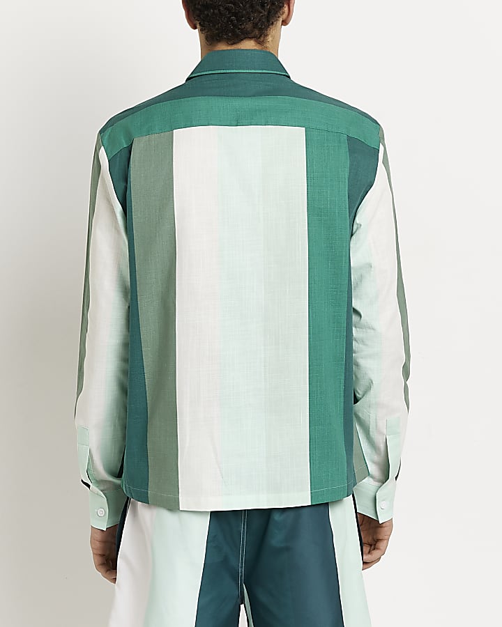 Green Regular fit Stripe long sleeve Shirt