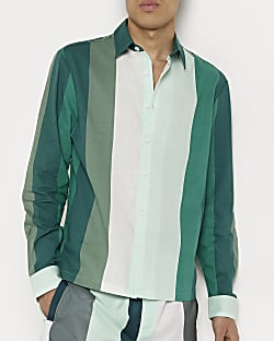 Green Regular fit Stripe long sleeve Shirt