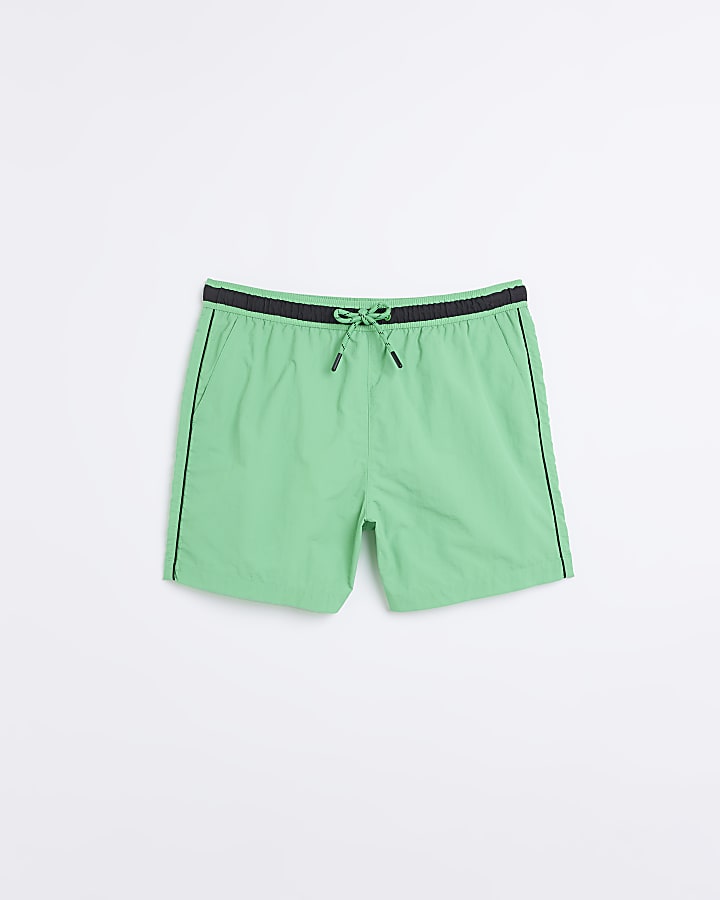 Green regular fit swim shorts