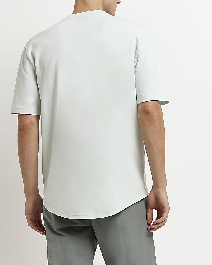 Green Regular fit textured graphic t-shirt