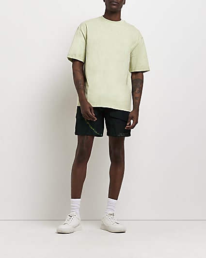 Green Regular fit tie dye pocket Shorts