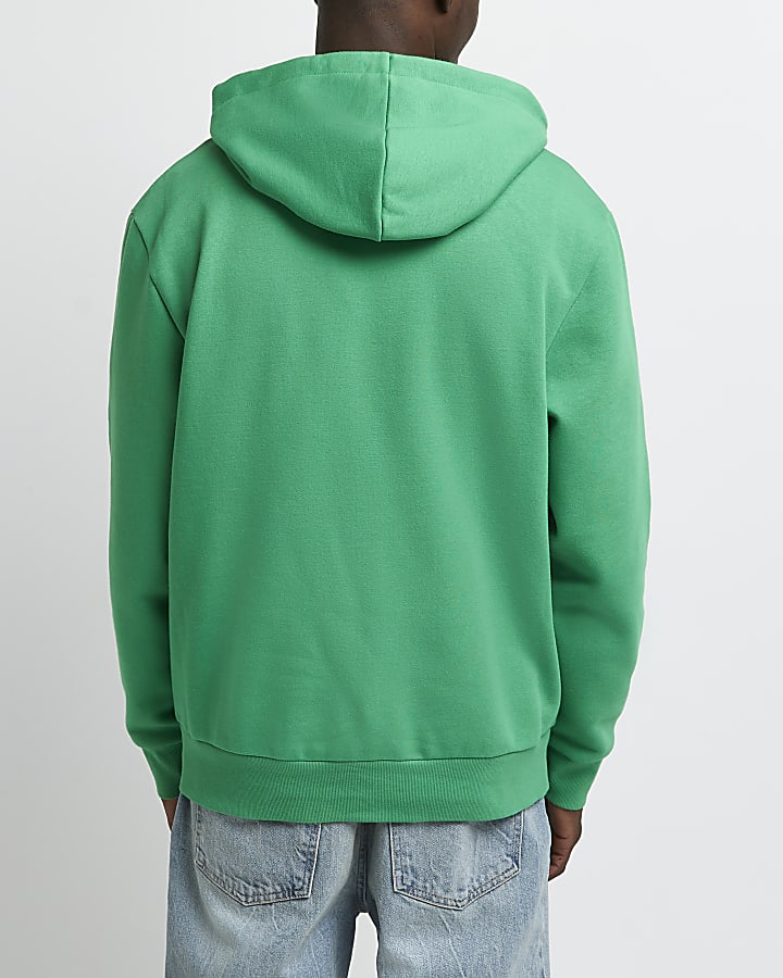 Green RI branded regular fit hoodie