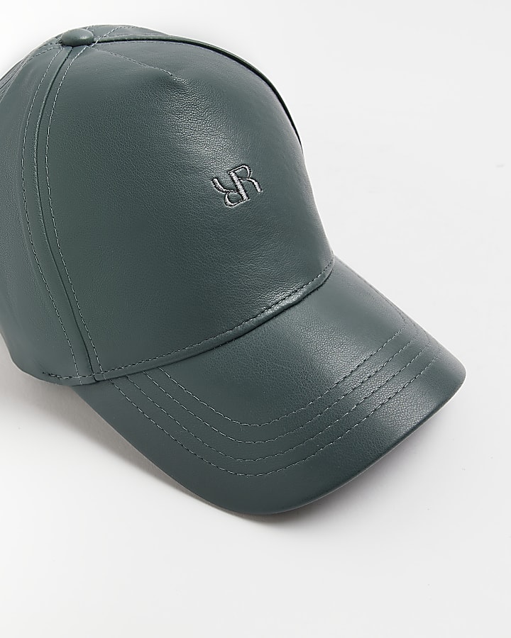 Green RI faux leather cap
