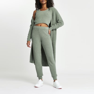 grey fluffy joggers