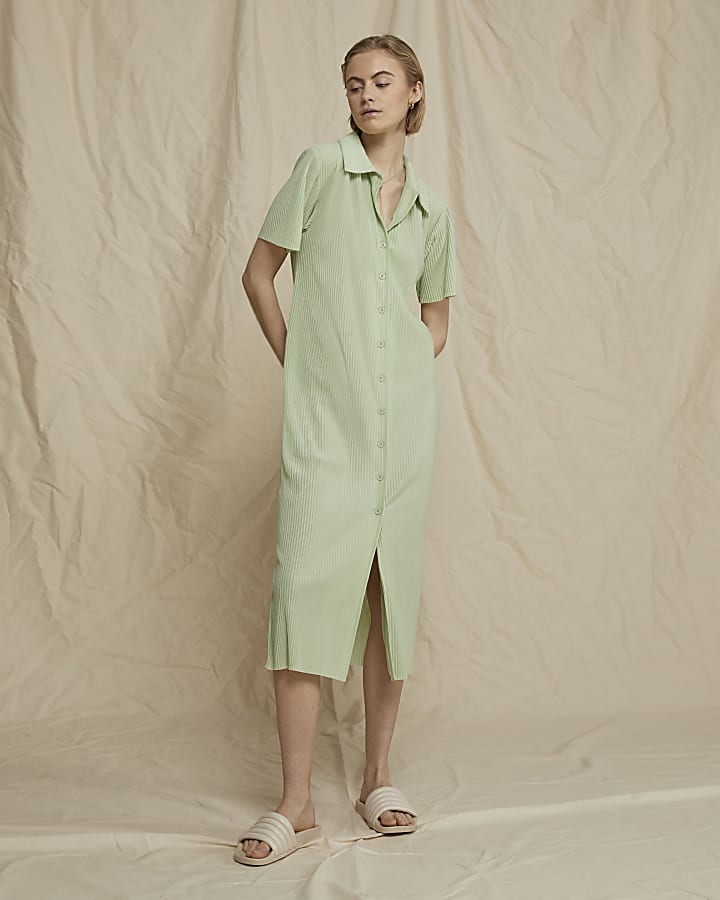 Green RI One midi shirt dress