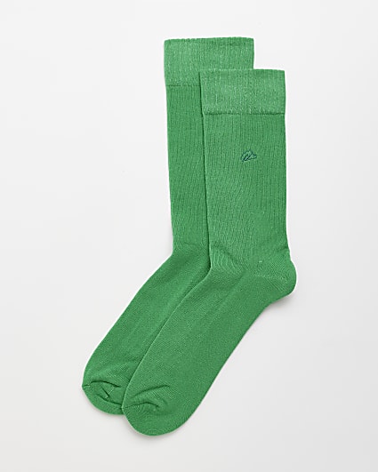 Green RI ribbed socks