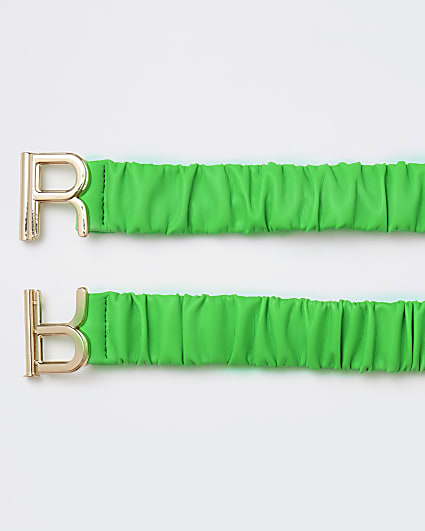 Green ruched belt