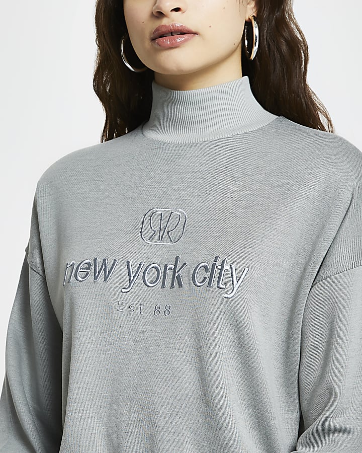 Green RVR 'New York City' crop sweatshirt