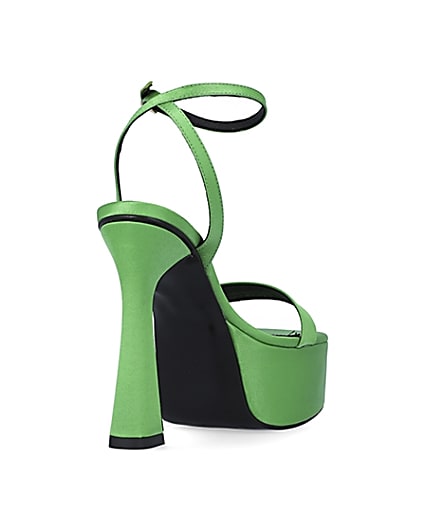 360 degree animation of product Green satin platform heels frame-11
