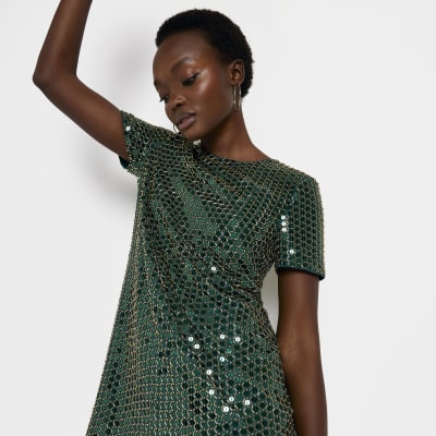 Sequin mini shift clearance dress