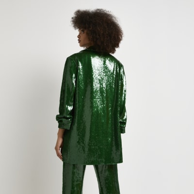 oversized green blazer