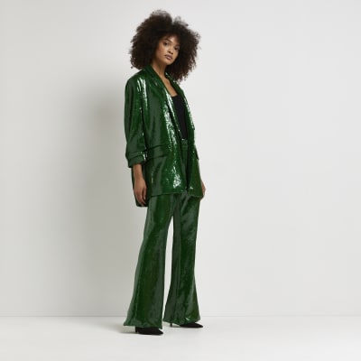 oversized green blazer