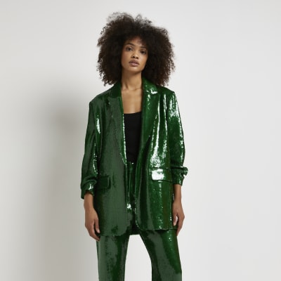 oversized green blazer