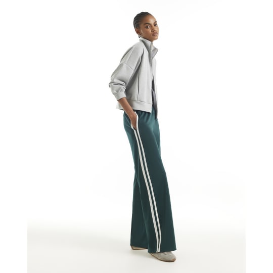 River Island Green Side Stripe Wide Leg Track Joggers