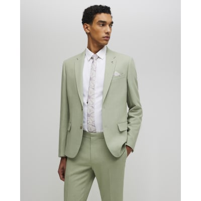 Green Skinny Fit Stretch Suit Jacket