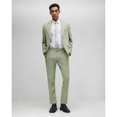 Green Skinny Fit Tailored Suit Trousers