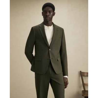 River Island Green Skinny Fit Textured Suit Jacket