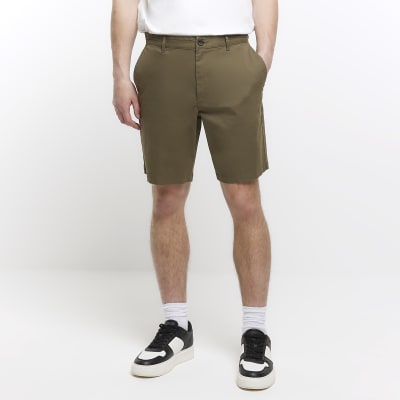 Green slim fit chino shorts River Island