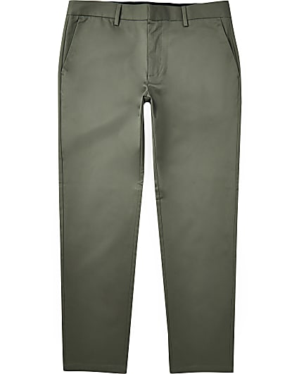 Green slim fit chino trousers